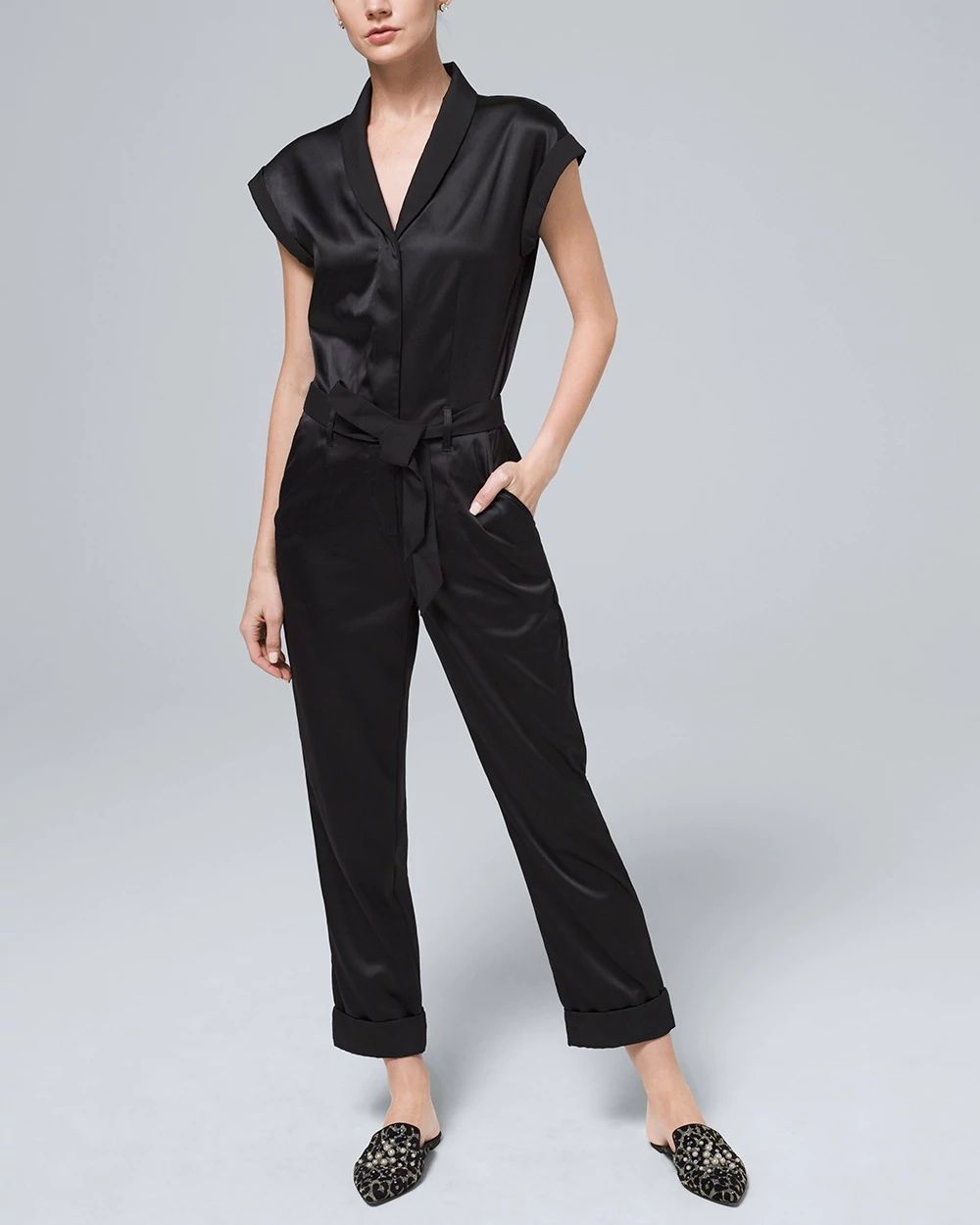 Petite Satin Jumpsuit White House Black Market